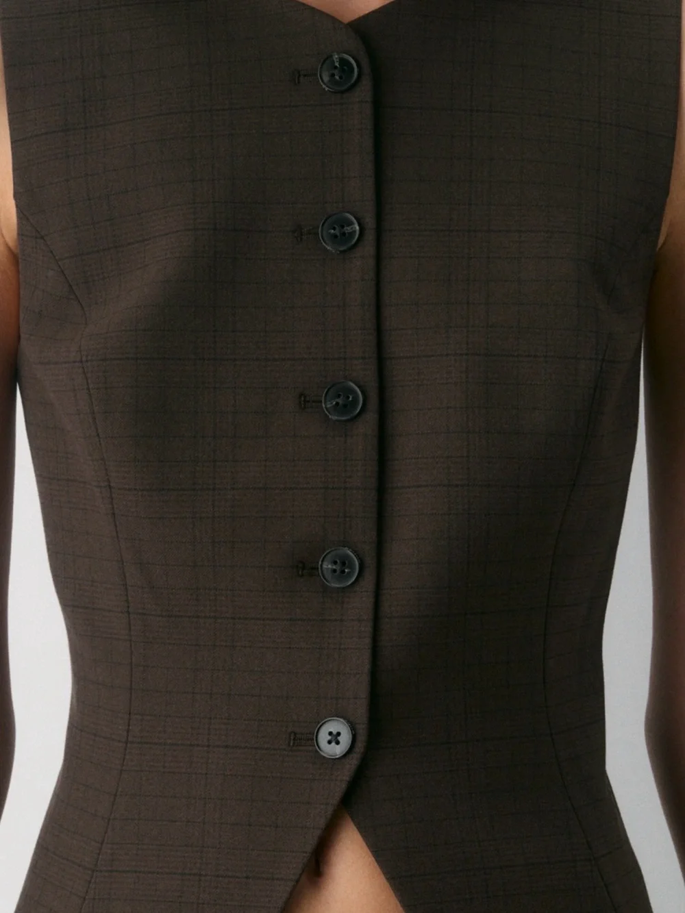 Aritzia Wilfred Tailored Brown Sleeveless Vest - Picture 4 of 6